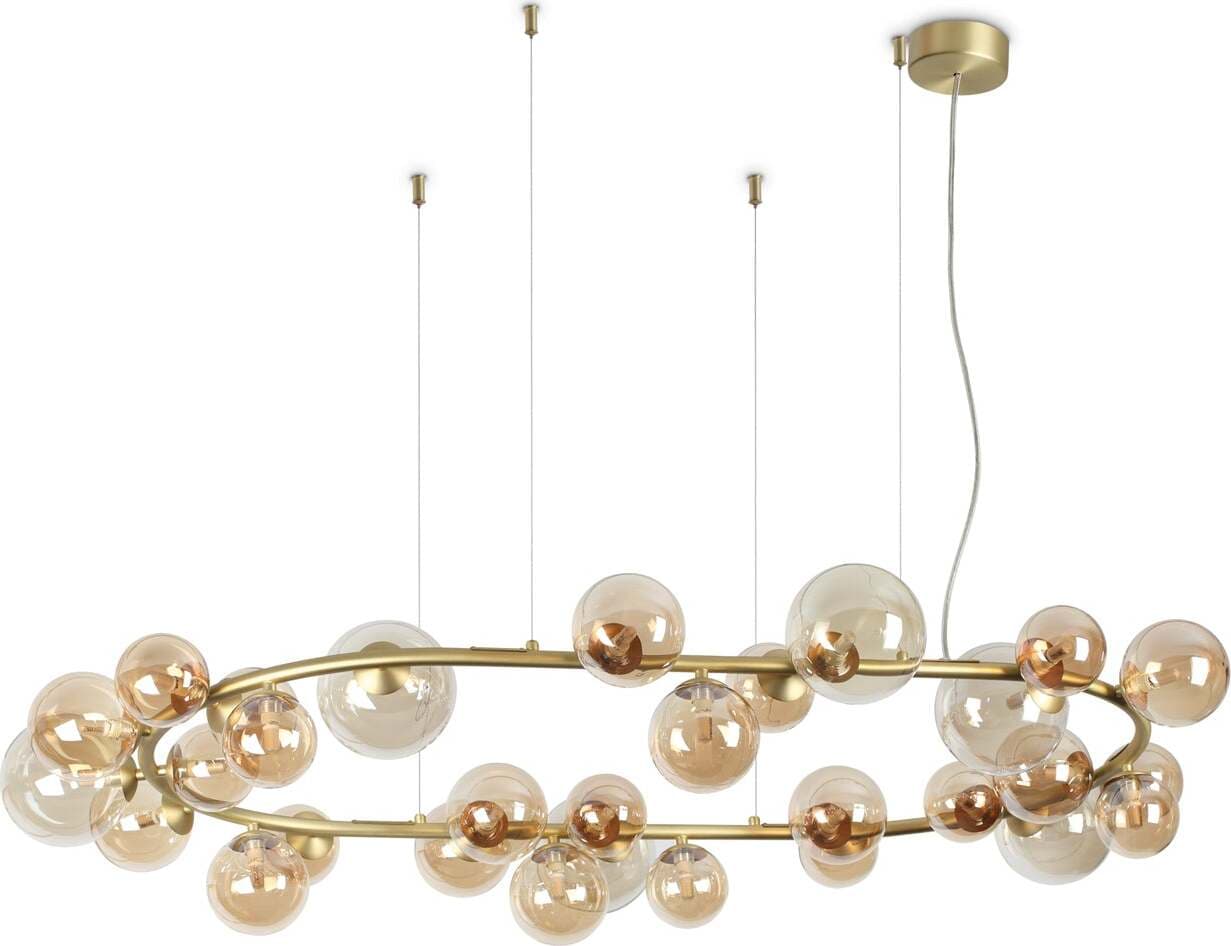 Lampadario-A-Sospensione-Moderno-Perlage-Metallo-Ottone-30-Luci-G9-15W-3000K