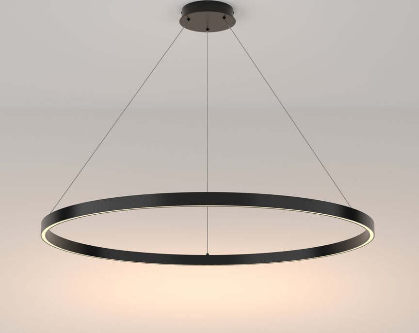 Lampadario-A-Sospensione-Moderno-Rim-Alluminio-Nero-1-Luce-Led-61W
