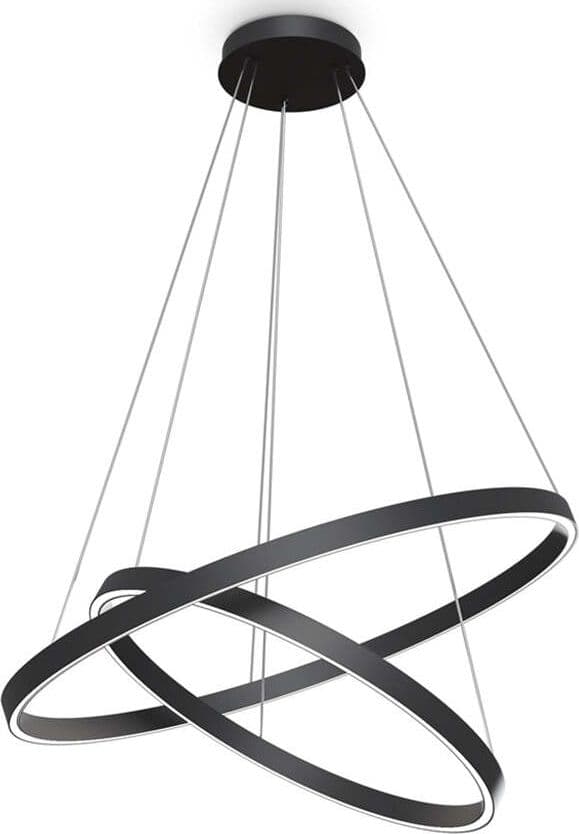 Lampadario-A-Sospensione-Moderno-Rim-Alluminio-Nero-2-Led-88W