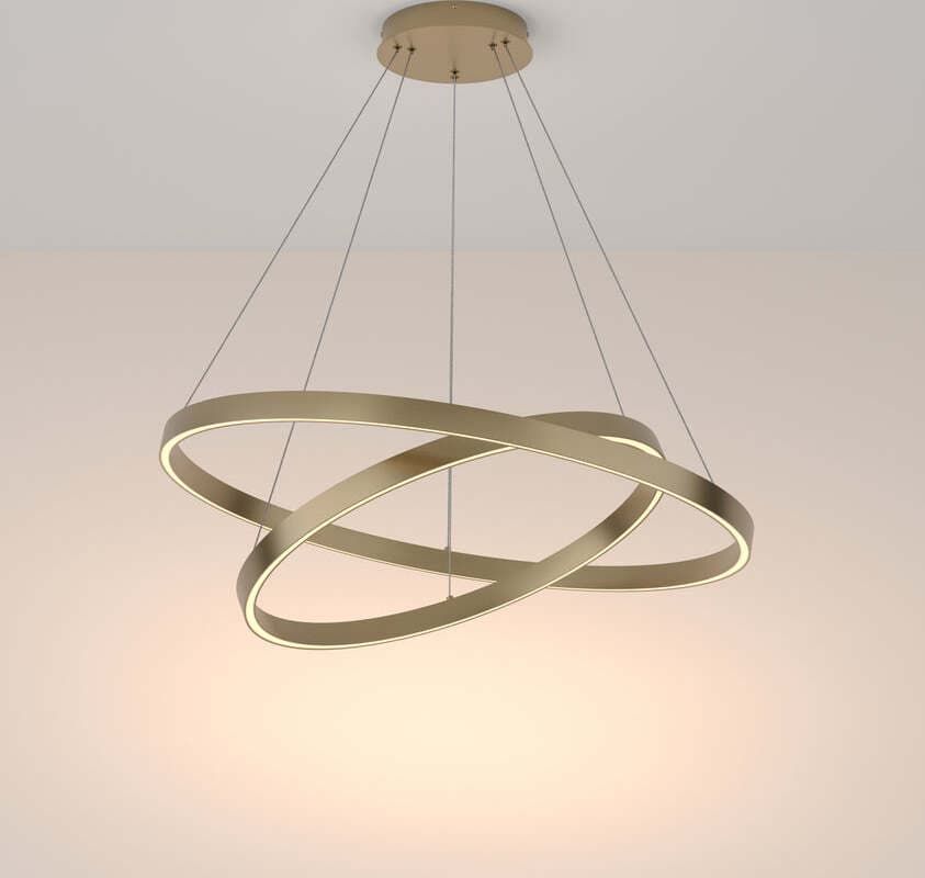 Lampadario-A-Sospensione-Moderno-Rim-Alluminio-Ottone-2-Luci-Led-88W