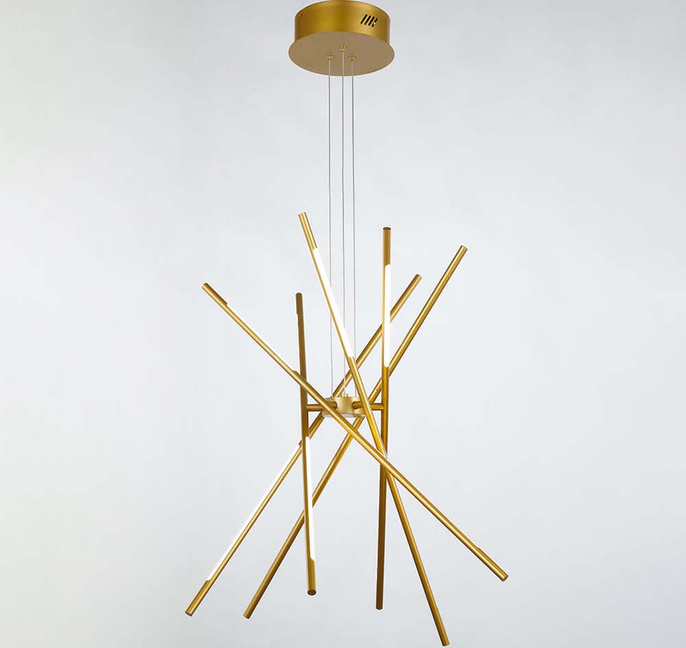 Lampadario-A-Sospensione-Moderno-Tubular-12-Luci-Metallo-Oro-Satinato-Led-60W