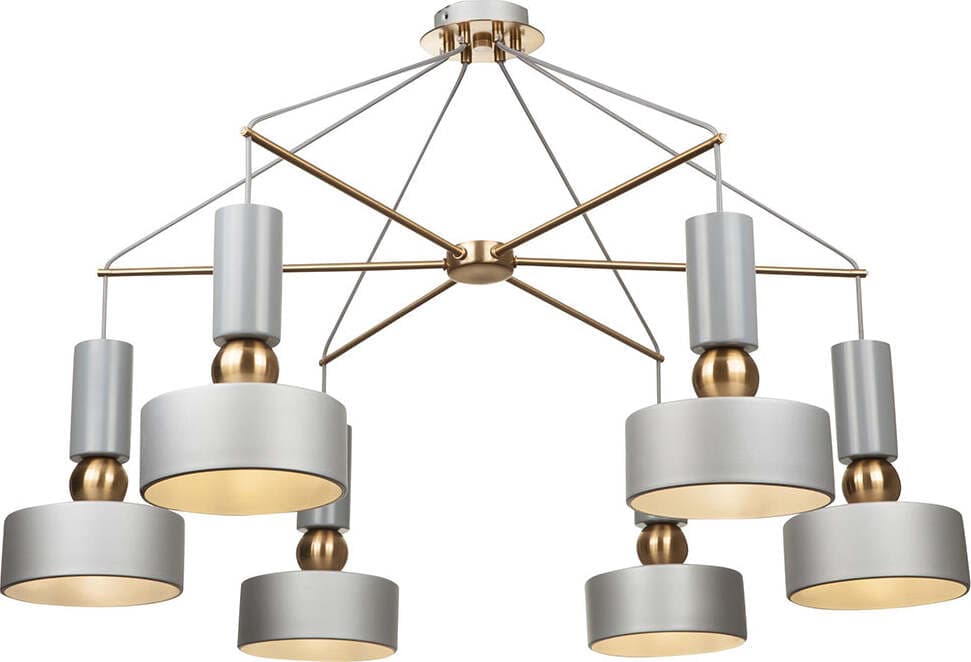 Lampadario-A-Sospensione-Moderno-Void-Metallo-Grigio-Acrilico-6-Luci-E14-40W