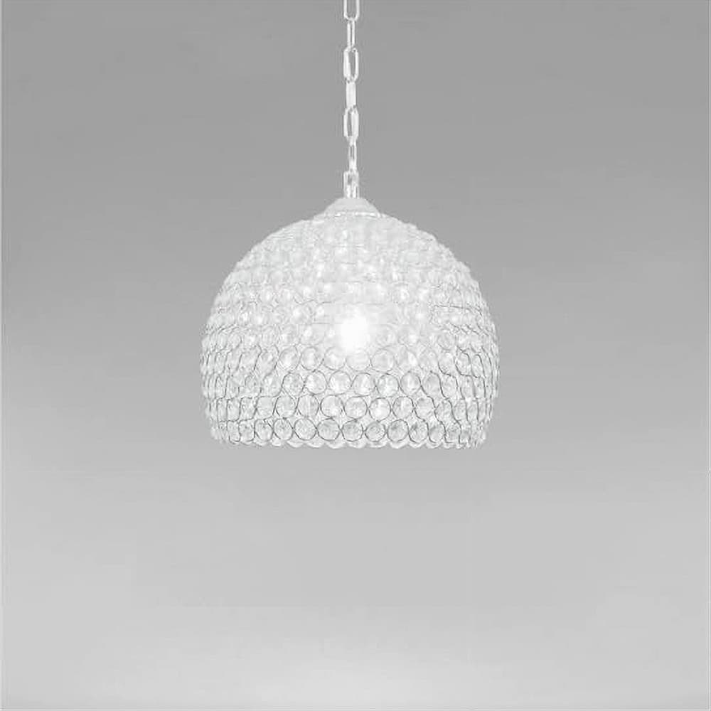 LAMPADARIO A SOSPENSIONE SEMI SFERA ARGENTO CUPOLA CRISTALLI INCASTRATI E27 32965 in Lampade a sospensione Trade Shop italia - Napoli, commercioVirtuoso.it