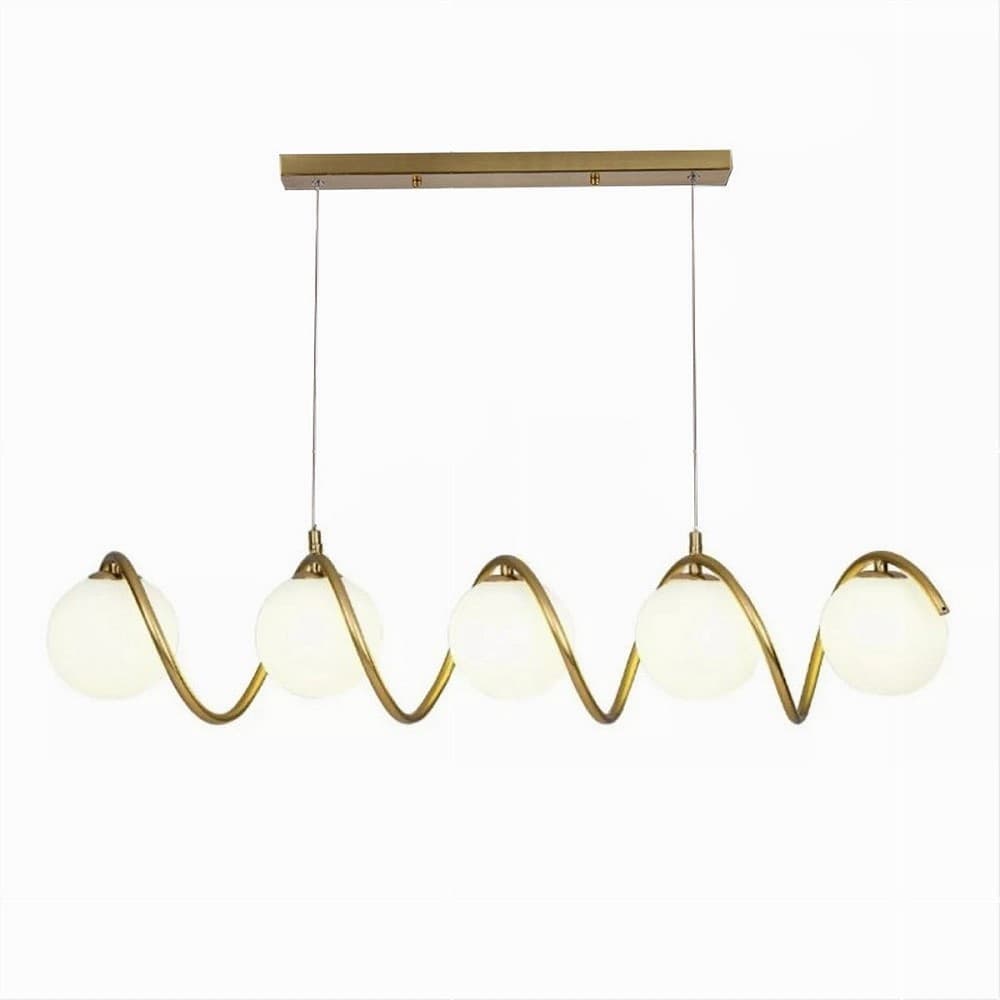 LAMPADARIO A SOSPENSIONE SOFFITTO TWISTER CON 5 SFERE VETRO LAMPADA BRONZO G9 B96 in Lampade a sospensione Trade Shop italia - Napoli, commercioVirtuoso.it