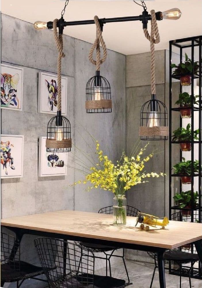 Lampadario A Sospensione Stile Industriale In Metallo Corda Canapa Retr? B60-5 Casa, arredamento e bricolage > Illuminazione da interno > Lampadari Trade Shop italia - Napoli, Commerciovirtuoso.it