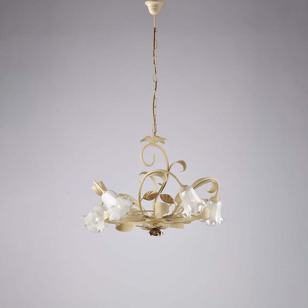 Lampadario-Arte-Povera-Cesto-Avorio-E-Oro-5-Luci-E14