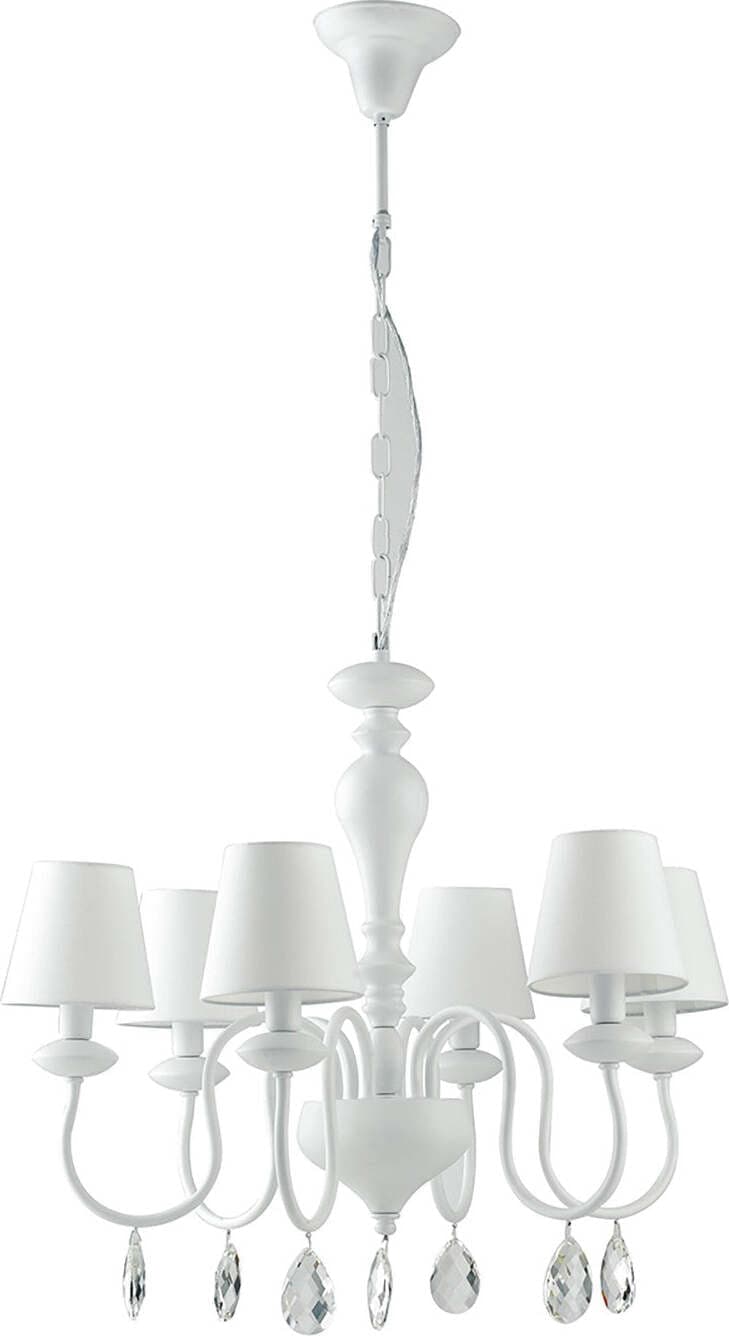 Lampadario Arthur Bianco 6Xe14 72X58Cm Illuminazione/Illuminazione per interni/Lampadari lampade a sospensione e plafoniere/Lampadari Led Mall Home - Napoli, Commerciovirtuoso.it