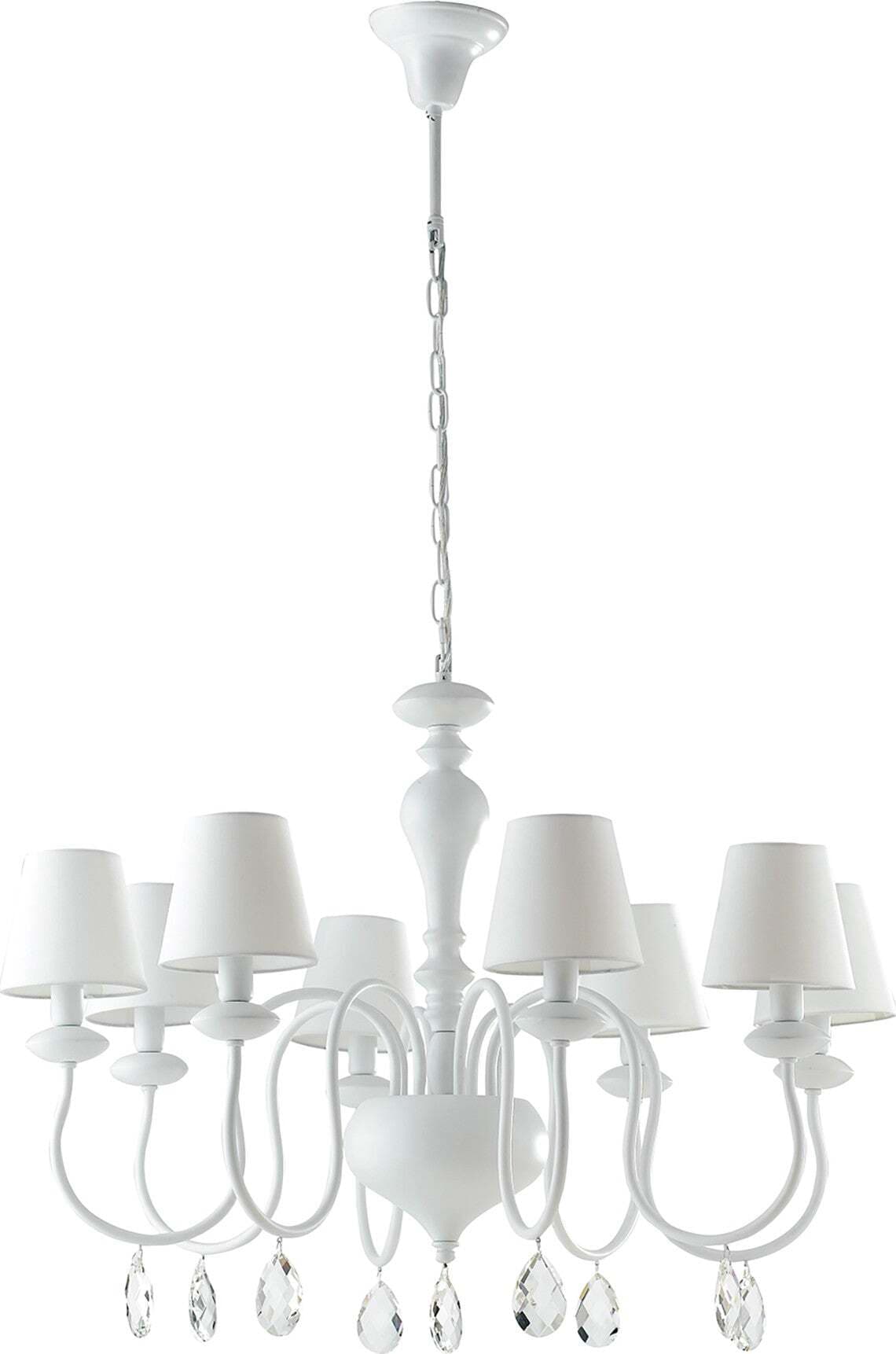 Lampadario Arthur Bianco 8Xe14 88X60Cm Illuminazione/Illuminazione per interni/Lampadari lampade a sospensione e plafoniere/Lampadari Led Mall Home - Napoli, Commerciovirtuoso.it