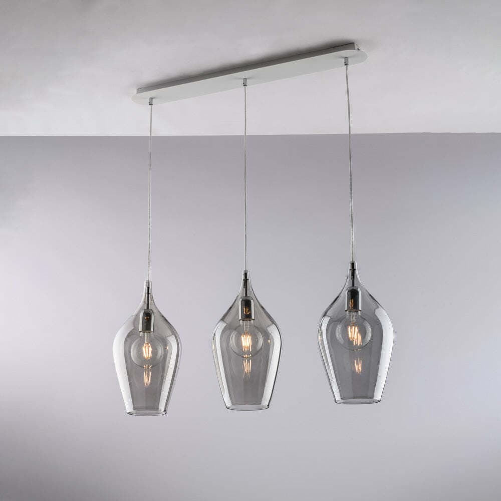 Lampadario-Binario-Contemporaneo-Ares-Grigio-Fumè-3-Luci-E27