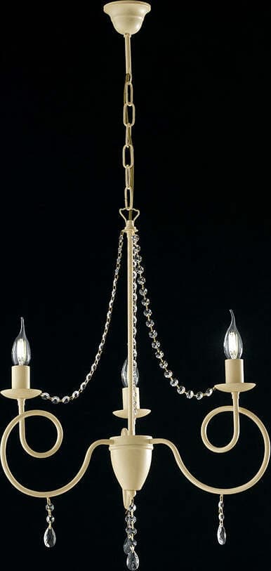 Lampadario-Classico-3-Luci-Ferro-Decapé-Avorio-e-Cristalli-Serie-Elegant