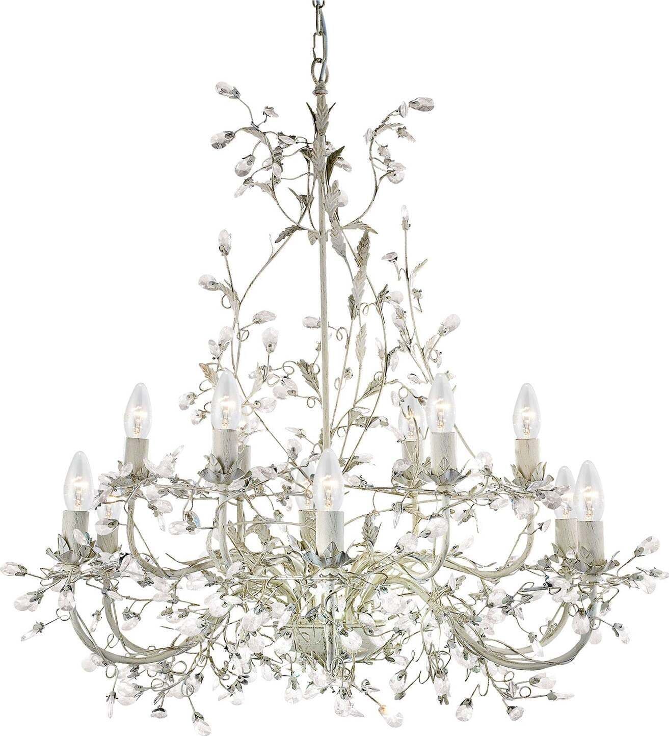 Lampadario-Classico-Almandita-Acciaio-Bianco-Vetro-Oro-12-Luci-E14