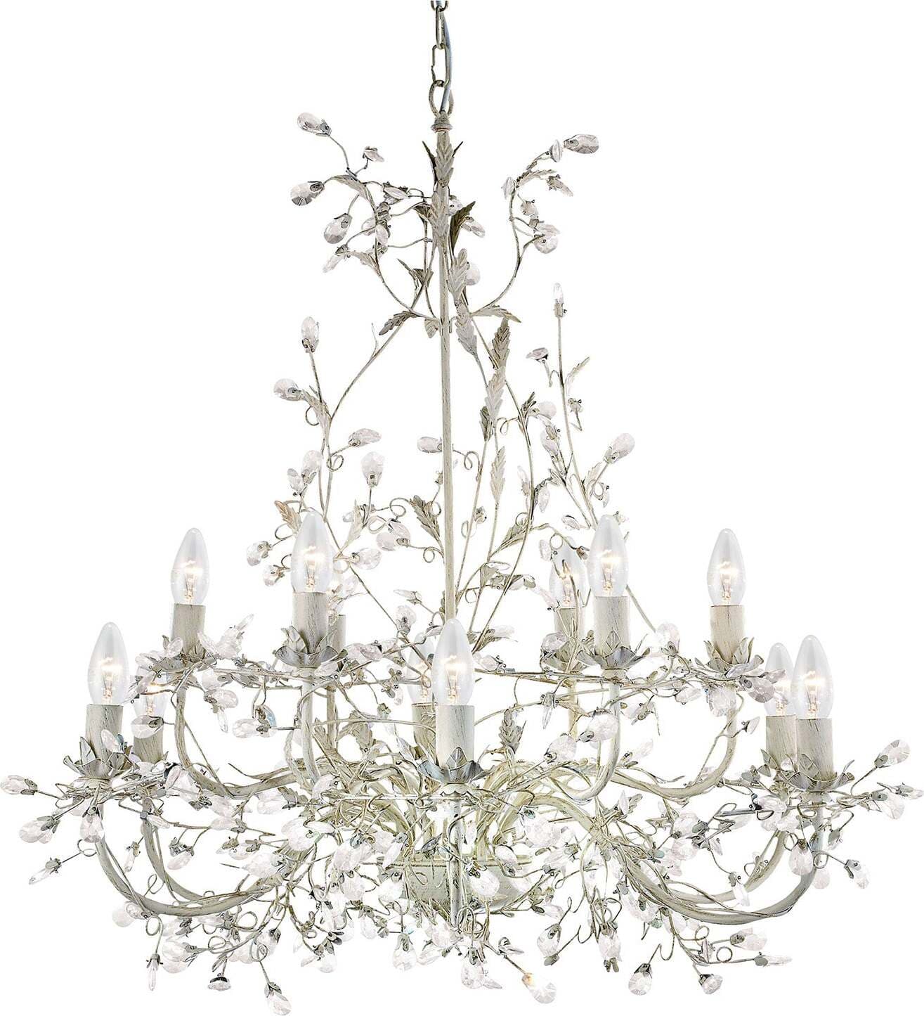 Lampadario-Classico-Almandita-Acciaio-Bianco-Vetro-Oro-12-Luci-E14
