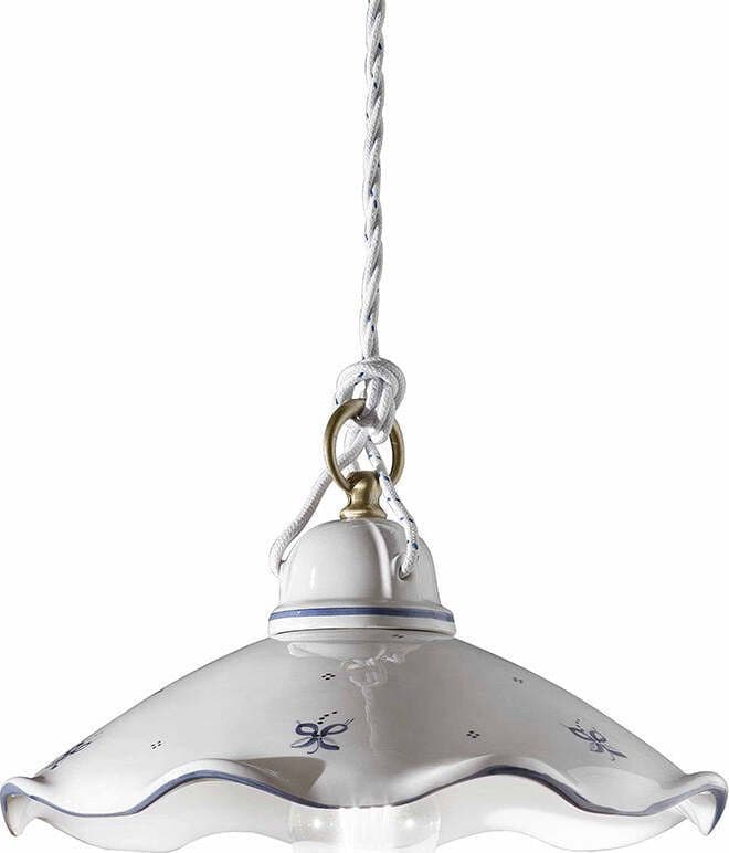 Lampadario-Classico-Belluno-Ceramica-E-Ottone-Decorato-Filo-Blu-1-Luce-E27