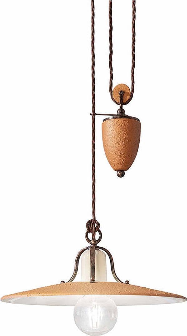 Lampadario-Classico-Bologna-Metallo-E-Ceramica-Nero-Sfumato-Rame-1-Luce-E27