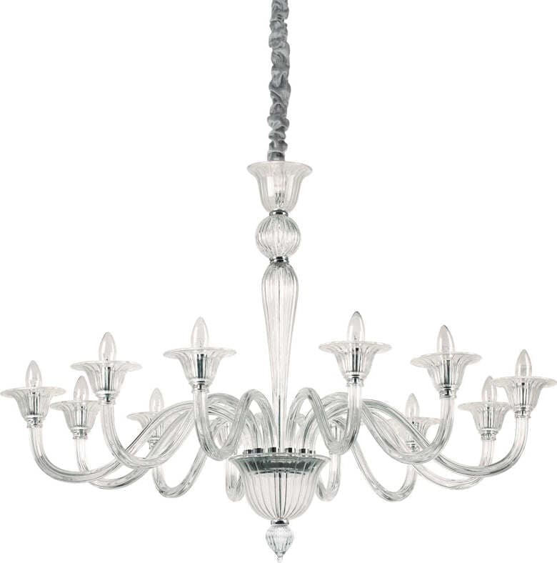 Lampadario-Classico-Brigitta-Vetro-Trasparente-12-Luci-E14