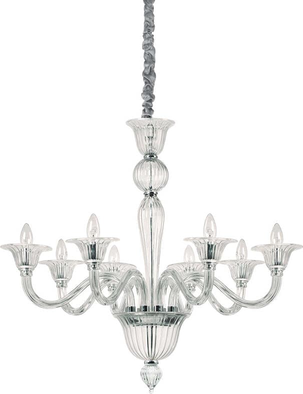 Lampadario-Classico-Brigitta-Vetro-Trasparente-8-Luci-E14