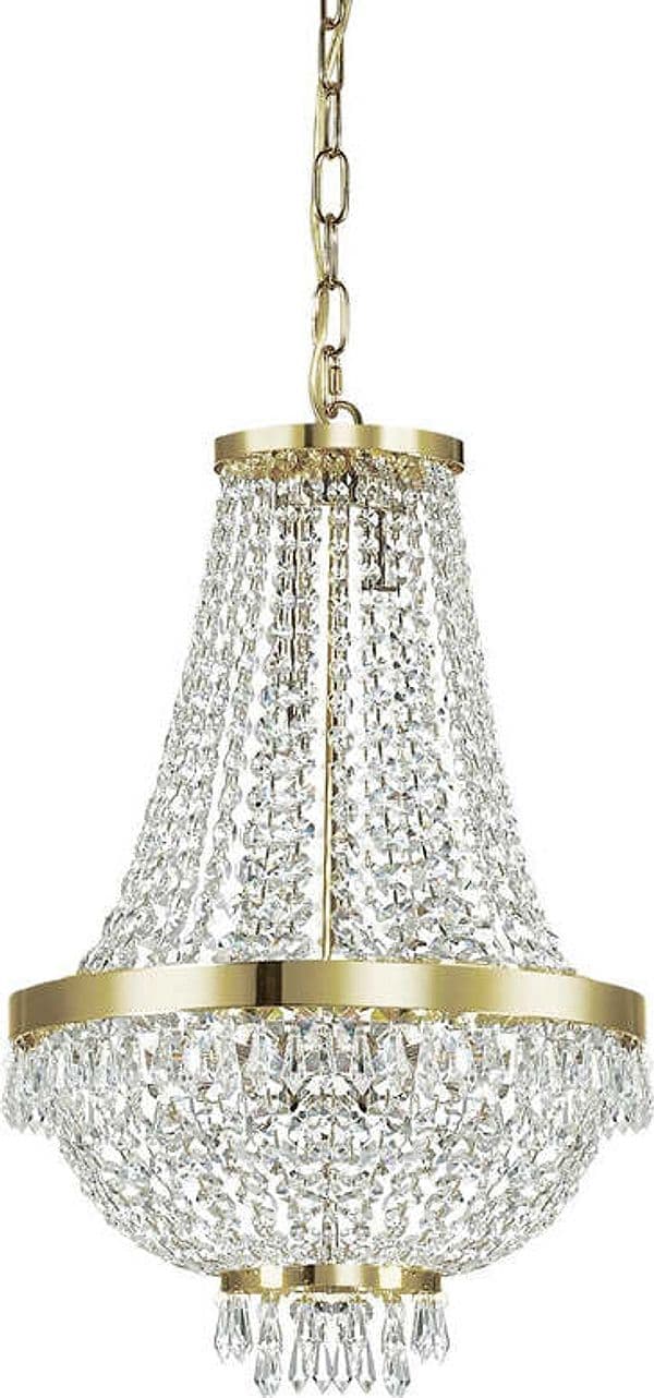 Lampadario-Classico-Caesar-Metallo-Cristallo-Oro-6-Luci-G9-3W-3000K-Luce-Calda