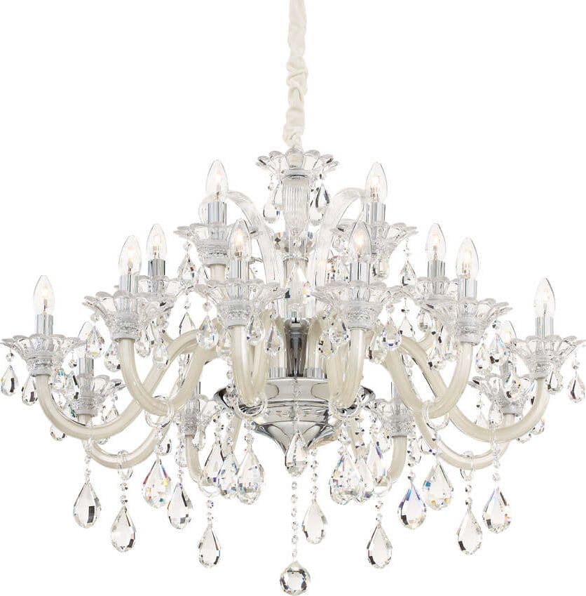 Lampadario-Classico-Colossal-Metallo-Cristallo-Avorio-15-Luci-E14