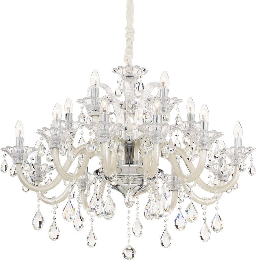 Lampadario-Classico-Colossal-Metallo-Cristallo-Avorio-15-Luci-E14