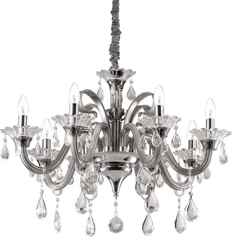 Lampadario-Classico-Colossal-Metallo-Cristallo-Avorio-8-Luci-E14