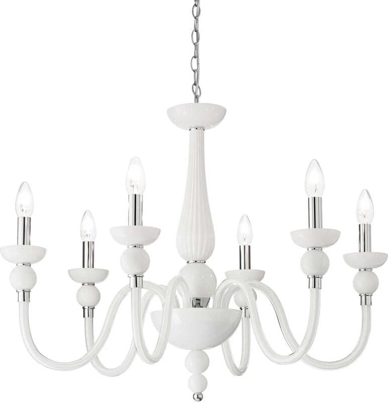 Lampadario-Classico-Doge-Vetro-Bianco-6-Luci-E14
