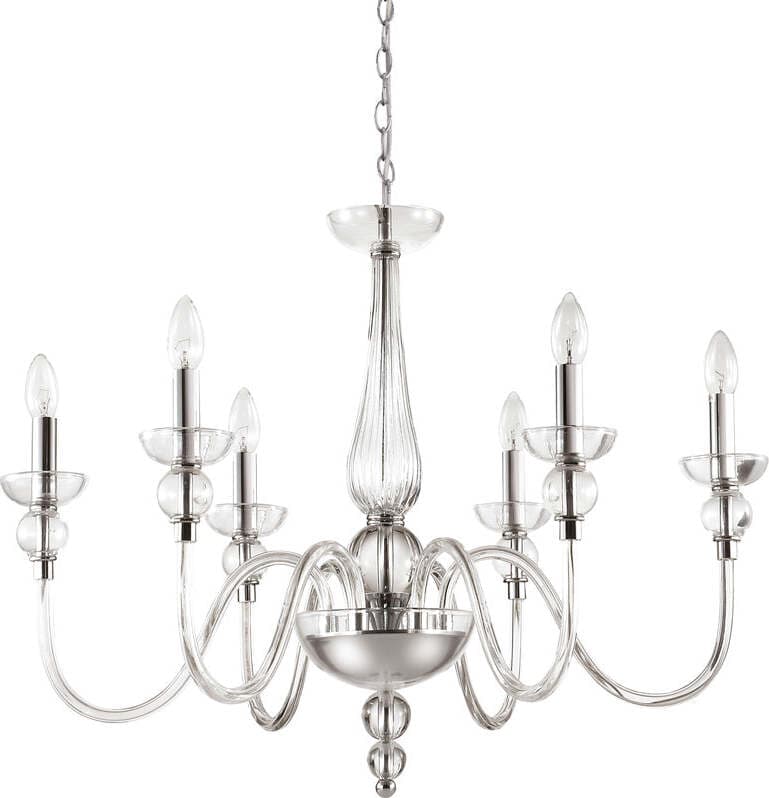 Lampadario-Classico-Doge-Vetro-Trasparente-6-Luci-E14