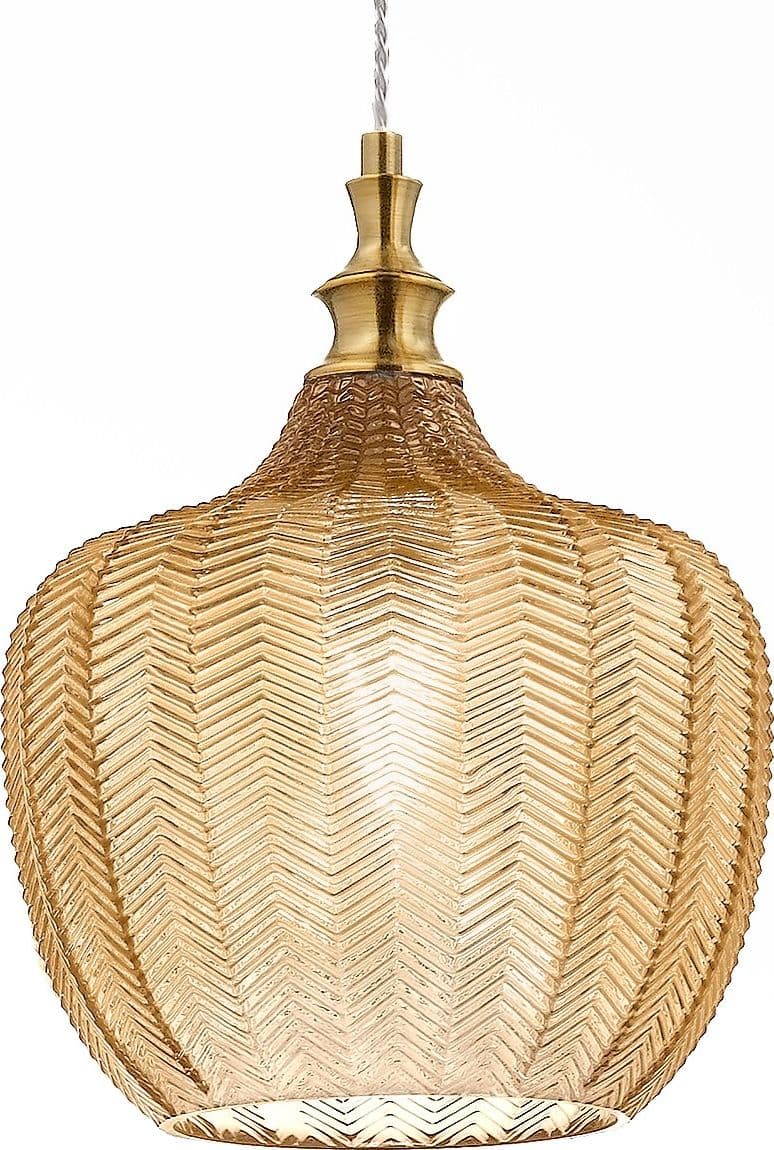 Lampadario-classico-Gea-Luce-CLEOFE-S10-E27-LED-vetro-ambra-lampada-sospensione