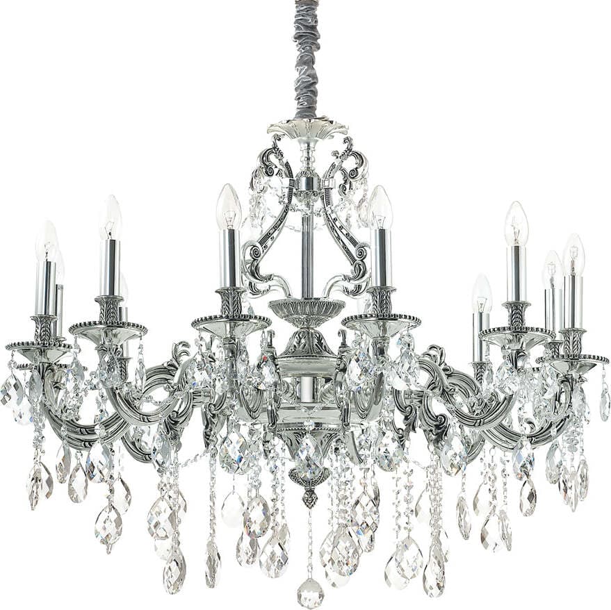 Lampadario-Classico-Gioconda-Metallo-Cristallo-Argento-12-Luci-E14