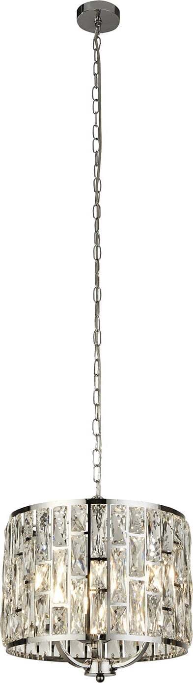 Lampadario-Classico-Gioiello-Acciaio-Cromo-Vetro-Trasparente-3-Luci-E14