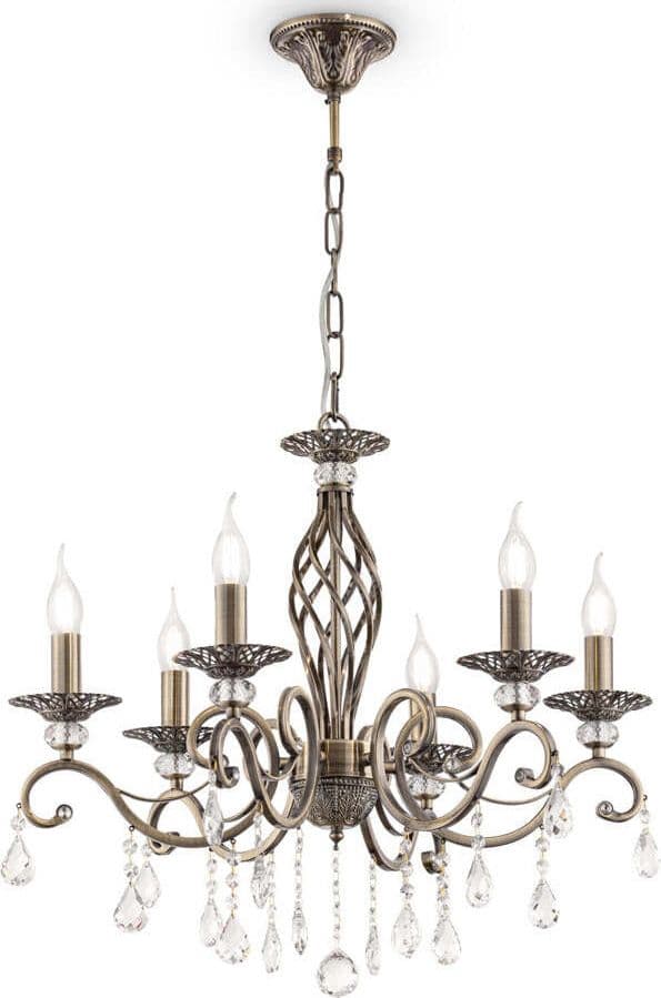 Lampadario-Classico-Grace-Metallo-Ottone-6-Luci