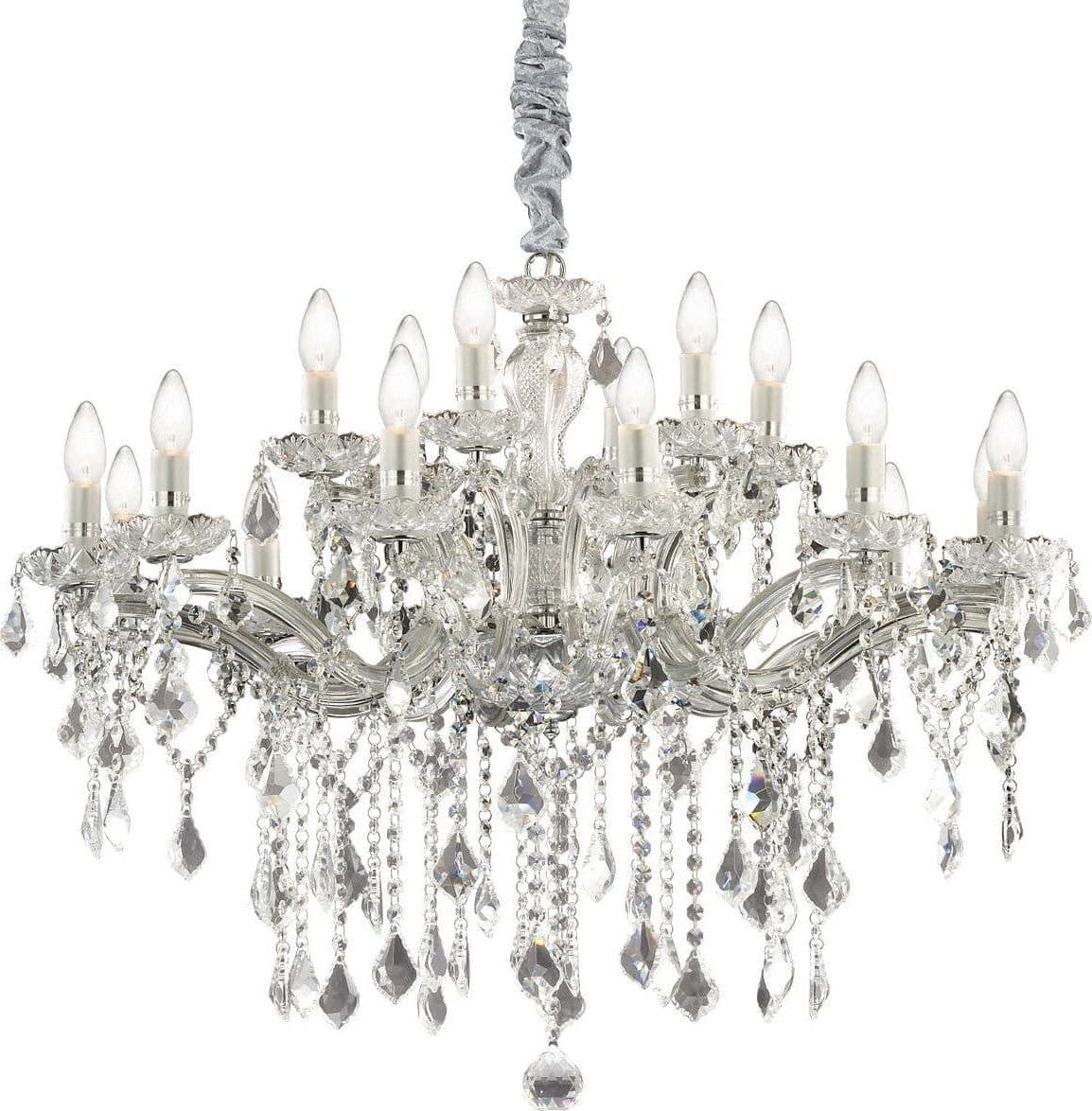 Lampadario-classico-Ideal-Lux-FLORIAN-SP18-CROMO-075150-E14-LED-cristallo-sospensione