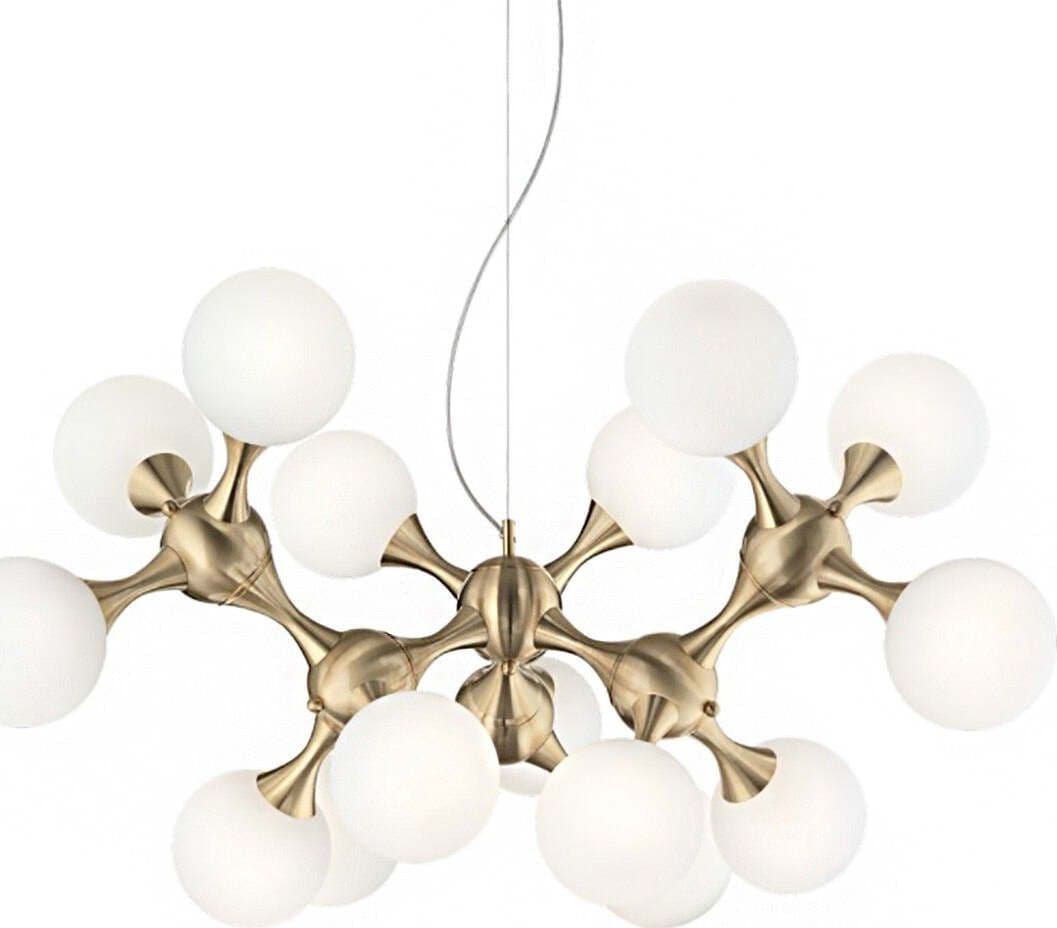 Lampadario-classico-Ideal-Lux-NODI-OTTONE-SP15-241012-E14-LED-vetro-metallo-lampada-soffitto