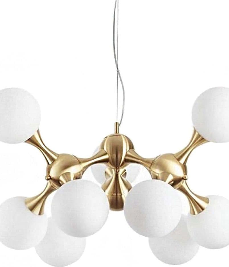 Lampadario-classico-Ideal-Lux-NODI-OTTONE-SP9-241036-E14-LED-vetro-metallo-lampada-soffitto