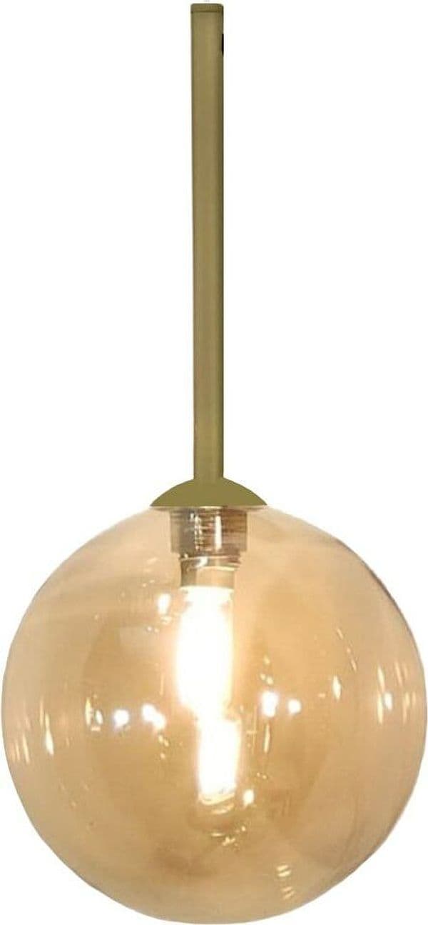 Lampadario-classico-Illuminando-BOLLE-SP-1-OR-AM-G9-LED-metallo-vetro-ambra-sospensione