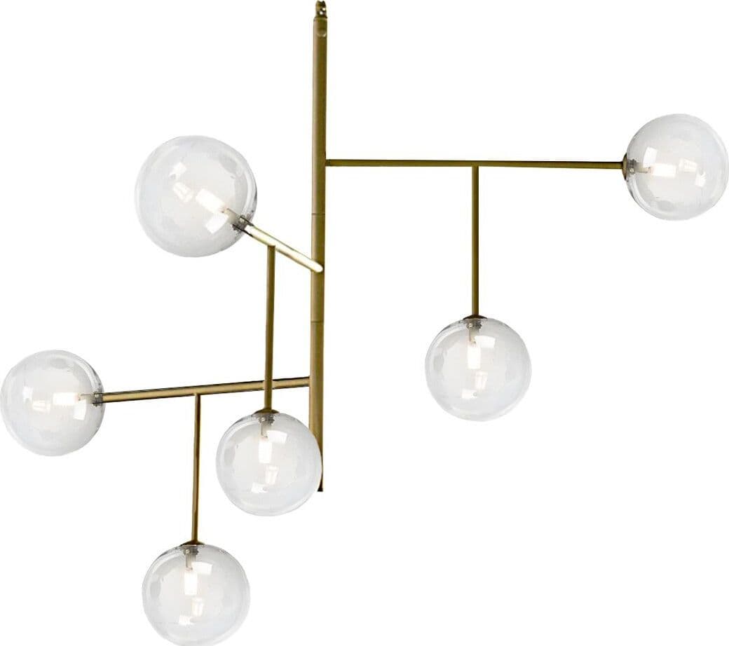 Lampadario-classico-Illuminando-BOLLE-SP-6-OR-TR-G9-LED-metallo-lampada-soffitto