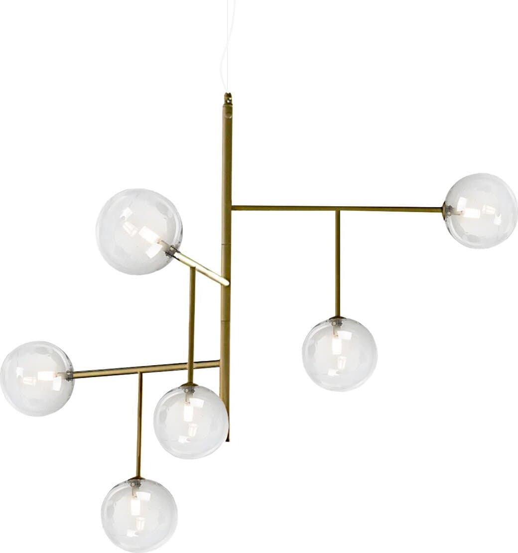Lampadario-classico-Illuminando-BOLLE-SP-6-OR-TR-G9-LED-metallo-lampada-soffitto