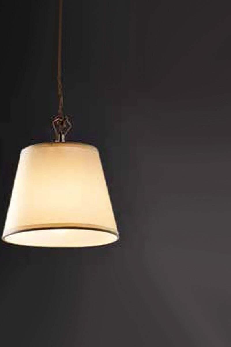 Lampadario-classico-Illuminando-STREET-SOFT-SP-18-LED-sospensione-pergamena-avorio-treccia-metallo-brunito-interni-E27