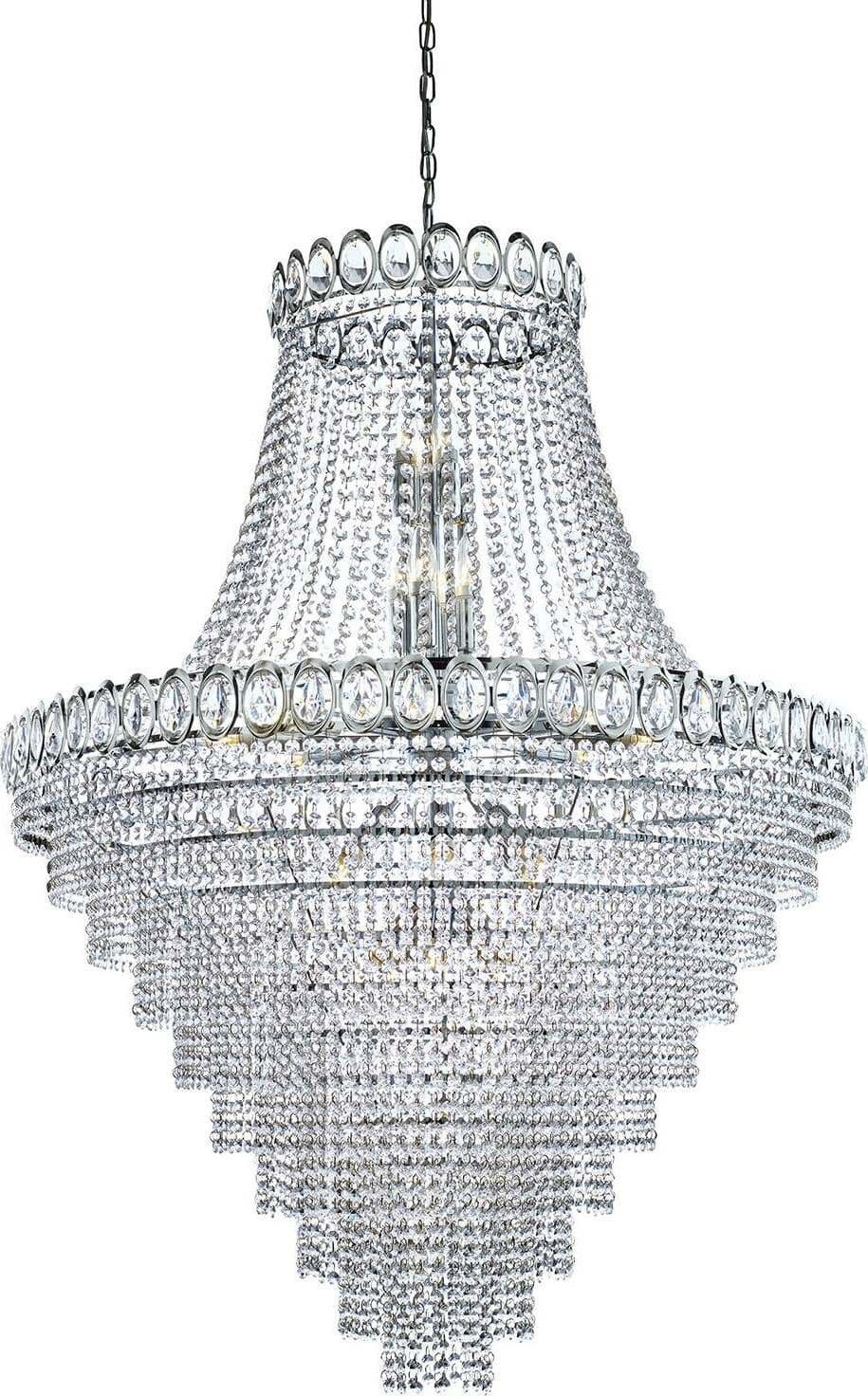 Lampadario-Classico-Louis-Phillipe-Acciaio-Cromo-Vetro-28-Luci-E14