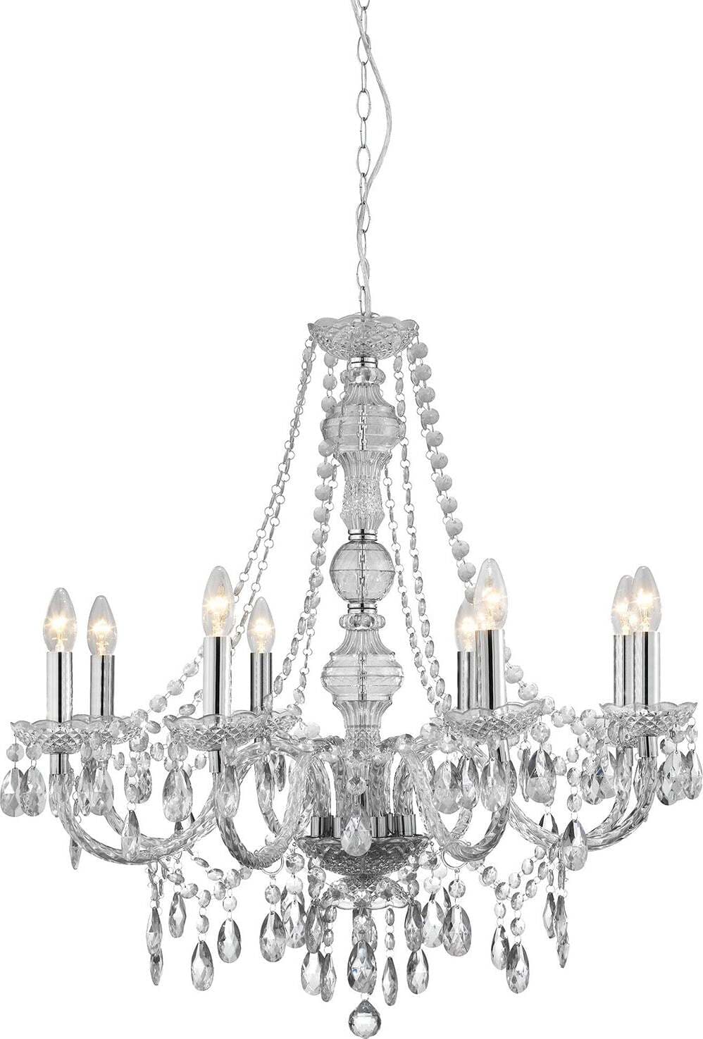 Lampadario-Classico-Mariateresa-Vetro-Trasparente-Policarbonato-Cromo-8-Luci-E14