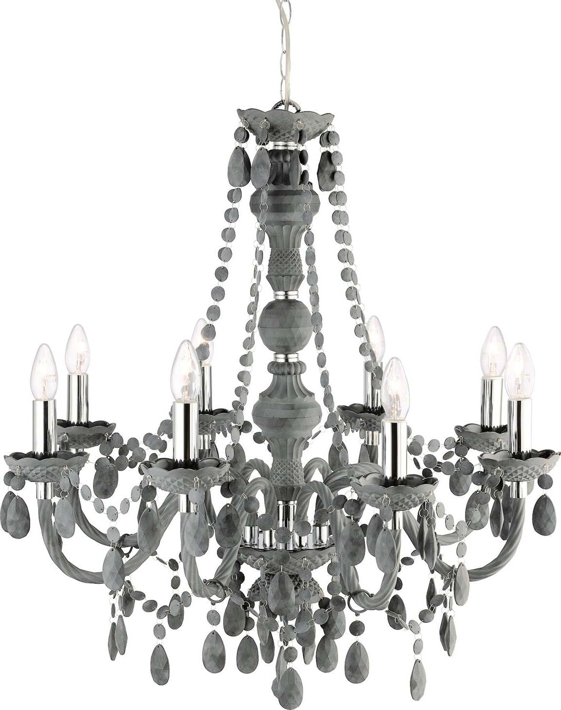 Lampadario-Classico-Marie-Therese-Acciaio-Cromo-Vetro-8-Luci-E14