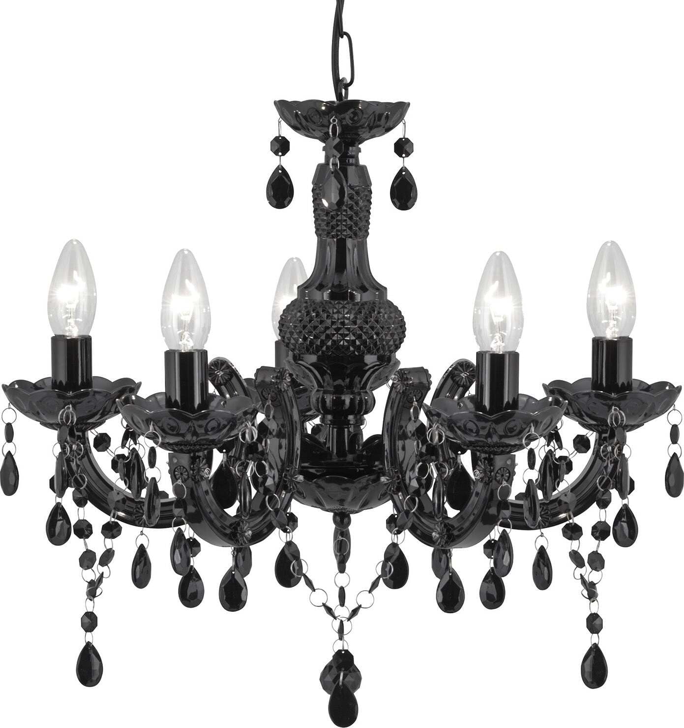 Lampadario-Classico-Marie-Therese-Vetro-Nero-Policarbonato-5-Luci-E14