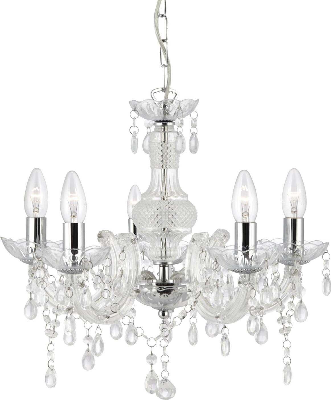 Lampadario-Classico-Marie-Therese-Vetro-Trasparente-Policarbonato-5-Luci-E14