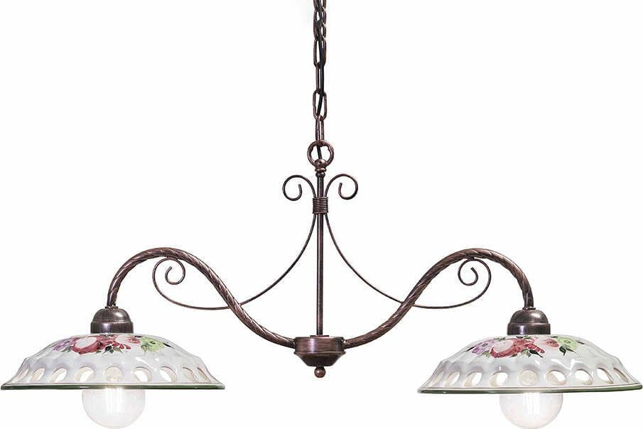 Lampadario-Classico-Napoli-Metallo-E-Ceramica-Bianco-Sfumato-Oro-2-Luci-E27