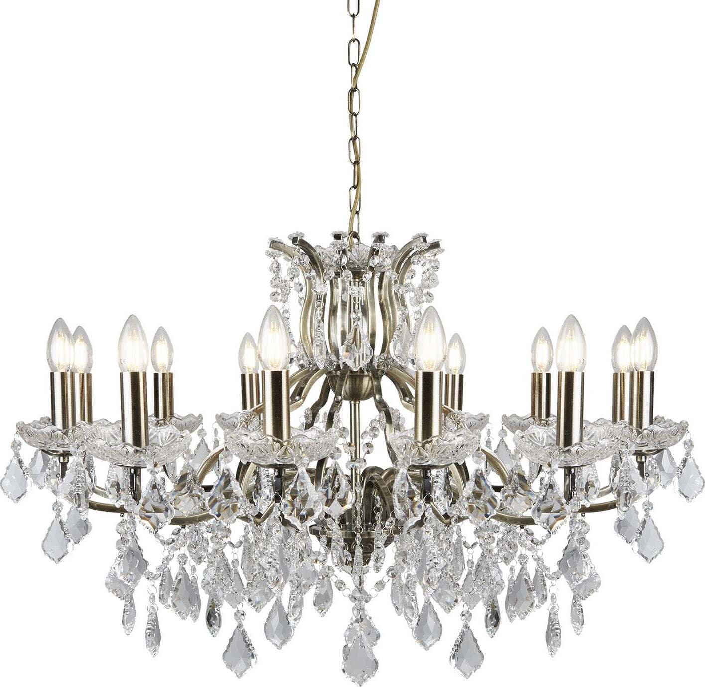 Lampadario-Classico-Parigi-Acciaio-Ottone-Vetro-Trasparente-12-Luci-E14
