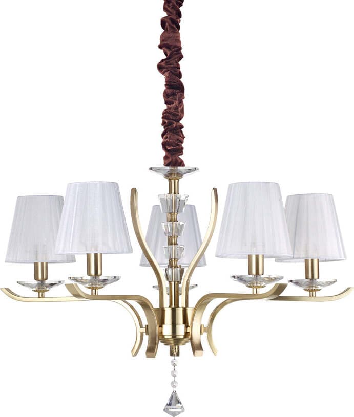 Lampadario-Classico-Pegaso-Metallo-Ottone-5-Luci-E14