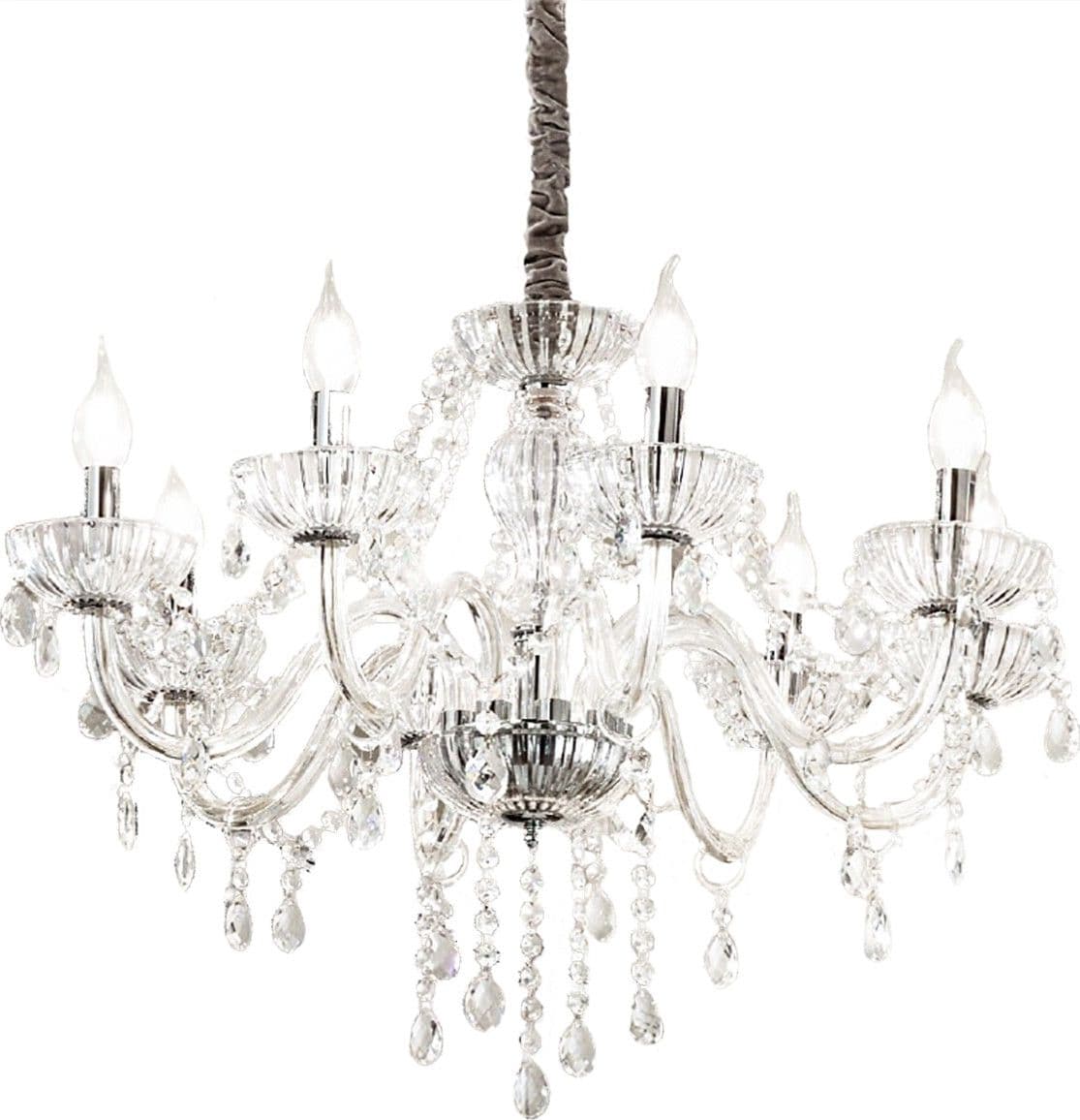 Lampadario-classico-Perenz-VENEZIA-6818-TR-E14-LED-sospensione-vetro-soffiato