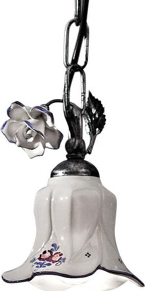 Lampadario-Classico-Pisa-Metallo-E-Ceramica-Nero-Sfumato-Argento-1-Luce-E14