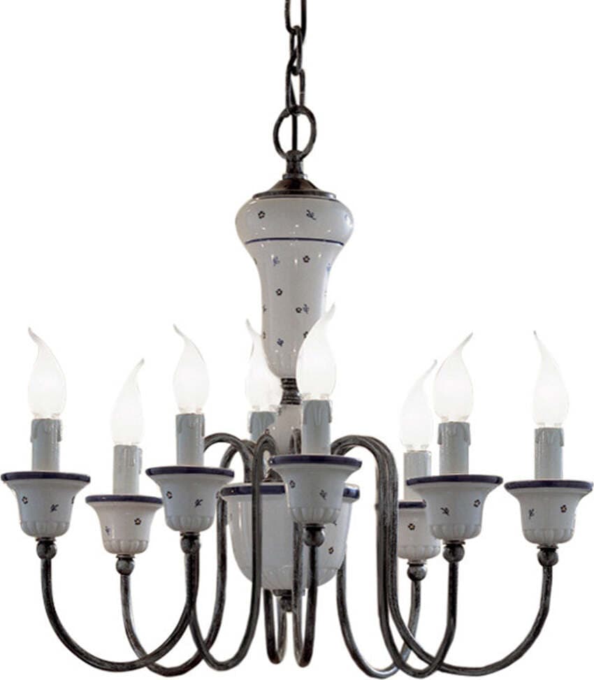 Lampadario-Classico-Sanremo-Metallo-E-Ceramica-Bianco-Sfumato-Argento-8-Luce-E14