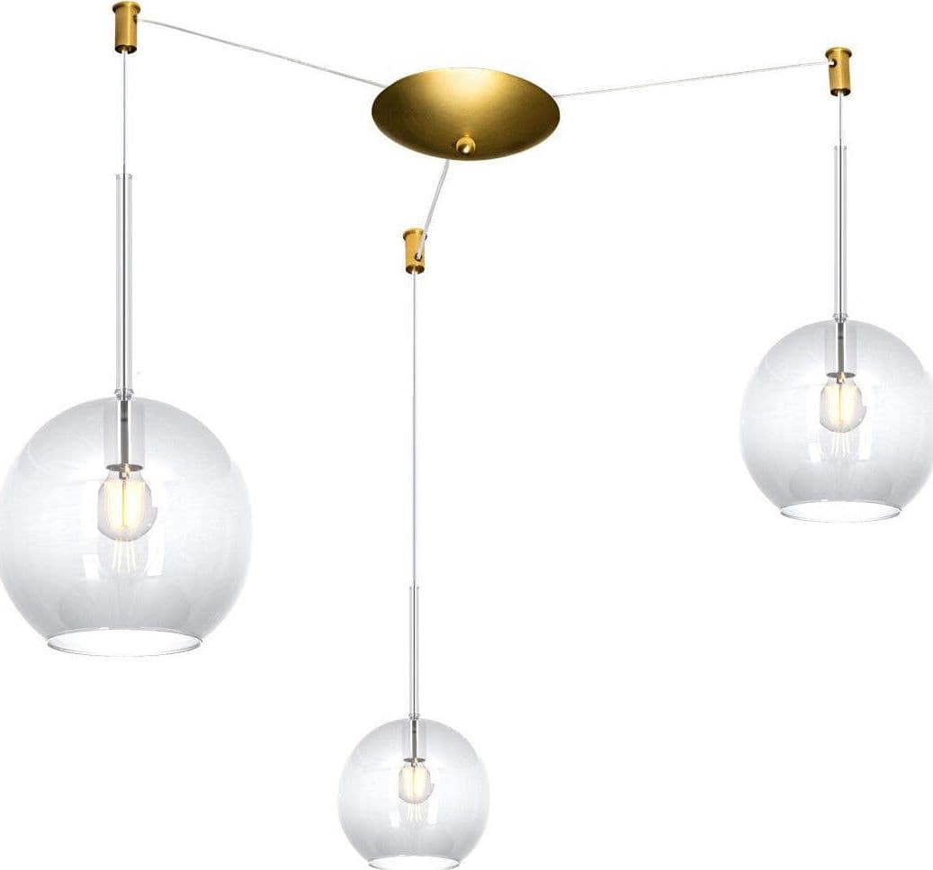 Lampadario-classico-Top-Light-FUTURE-1155-OS-S3-S-MIX-TR-E27-LED-vetro-pirex-soffiato-lampada-soffitto