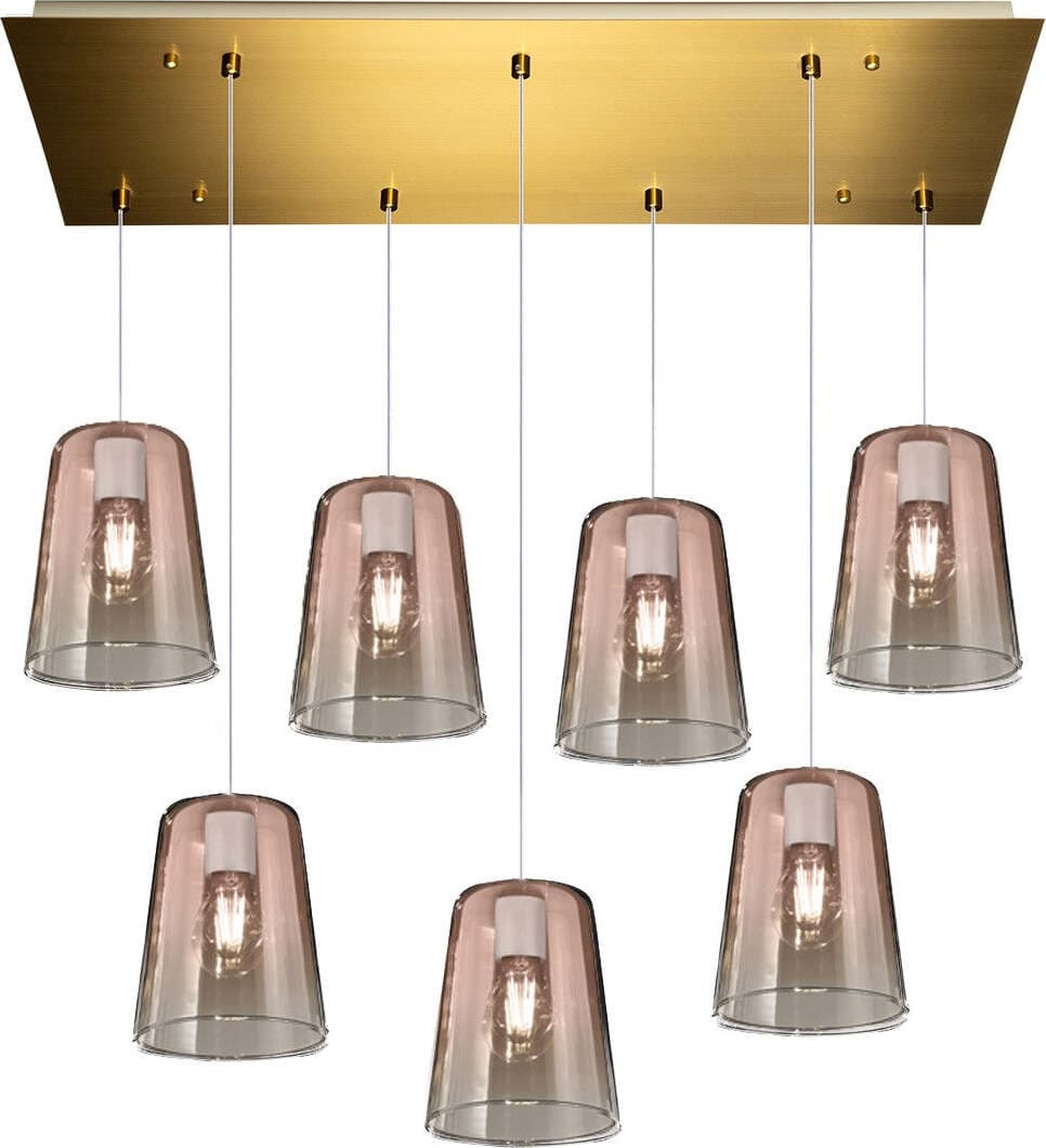 Lampadario-classico-Top-Light-SHADED-1164OS-S7-R-RA-E27-LED-vetro-colorato-lampada-soffitto